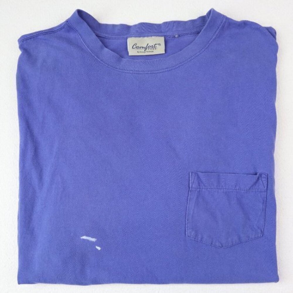 Mens Comfort Zone Pocket T Shirt Size 3X Distressed Paint Hole Flaw Short Sleeve